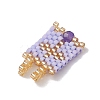 Glass Seed Beaded Pendants PALLOY-MZ00227-01-4