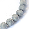 Frosted Natural Polychrome Jasper/Picasso Stone/Picasso Jasper Beads Strands X-G-E334-8mm-24-2