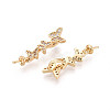 Brass Micro Pave Cubic Zirconia Cup Pearl Peg Bails Pin Pendants KK-T079-27G-2