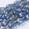 Electroplate Glass Beads Strands X-EGLA-D015-15x10mm-32-3
