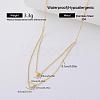 304 Stainless Steel Resin Pendant Double Layer Necklaces for Women OK0426-5-1