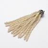 Electroplate Glass Bead Tassel Big Pendants EGLA-P024-01-1