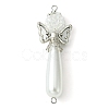 Acrylic Imitation Pearl & Glass Angel Connector Charms PALLOY-MZ00288-1