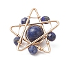 Dyed Natural Lapis Lazuli Copper Wire Wrapped Pendants PALLOY-TA00368-03-4