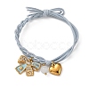 304 Stainless Steel Enamel & Resin Charms Bracelets BJEW-B170-01G-04-2