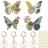 DIY Alloy Enamel Butterfly Pendants Keychain Making Kits DIY-SP0003-10B-1