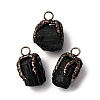 Natural Black Tourmaline Nuggets Pendants G-B150-04R-1