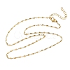1.5MM 304 Stainless Steel Cuboid Link Chain Necklaces for Women NJEW-G201-03G-4
