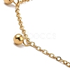 PVD Vacuum Plating 304 Stainless Steel Round Beads Charm Bracelet BJEW-K231-03G-2