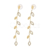 Cubic Zirconia Chains Tassel Earrings EJEW-P236-05G-1