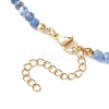 5Pcs 5 Colors Summer Beach Natural Amethyst & Green Aventurine & Dyed Agate Round Beaded Necklaces NJEW-JN05262-7