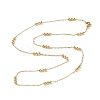 304 Stainless Steel Round Beaded Link Chain Necklaces for Women NJEW-D058-02G-1