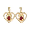 Brass Micro Pave Clear Cubic Zirconia Pendants ZIRC-F134-18G-01-2