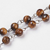 Natural Tiger Eye Handmade Beaded Chains AJEW-JB00438-05-1