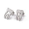 Non-Tarnish 304 Stainless Steel Tooth Shape Stud Earrings for Men Women EJEW-C044-01P-1