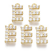 Brass Micro Pave Cubic Zirconia Charms KK-T060-05-E-G-NF-1