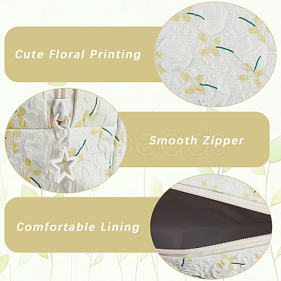 2Pcs 2 Styles Portable Travel Polyester Cosmetic Zipper Storage Clutch Bags ABAG-CY0001-01D-1
