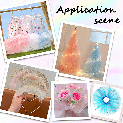 3 Rolls 3 Colors Polyester Organza Ribbons for Sewing Decoration OCOR-CY0002-23-1