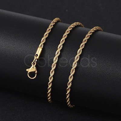Unisex 304 Stainless Steel Rope Chain Necklaces X-STAS-D0002-33G-1
