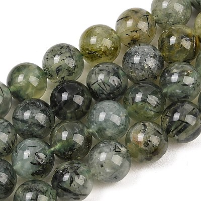 Natural Prehnite Beads Strands G-P322-48-8mm-1
