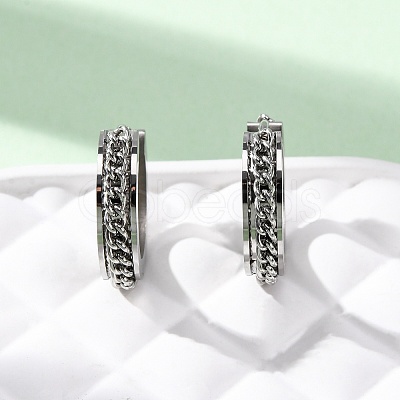 304 Stainless Steel Hoop Earrings EJEW-D331-16P-1