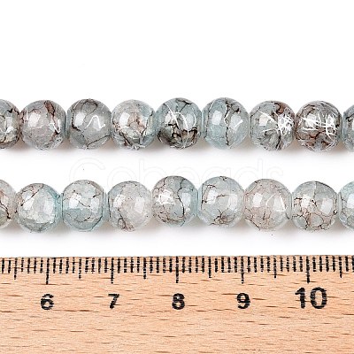 Drawbench Crackle Glass Beads Strands GLAA-N006-8mm-02-1