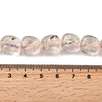Handmade Foil Lampwork Beads Strands FOIL-C002-01B-1