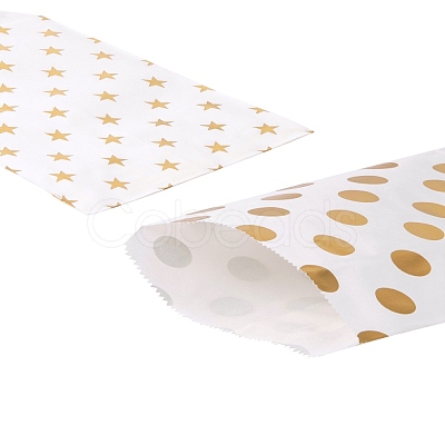 100Pcs 4 Patterns Eco-Friendly Kraft Paper Bags CARB-LS0001-02C-1