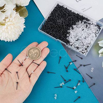 SOFPLATE 500Pcs Eco-Friendly Plastic Stud Earring Findings KY-SP0001-01B-1