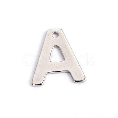Tarnish Resistant 304 Stainless Steel Letter Charms STAS-O072-A-1