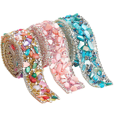 3Pcs 3 Colors Hotfix Rhinestone Tape DIY-PH0021-28-1