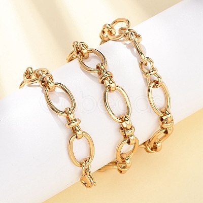10MM 304 Stainless Steel Oval Link Chain Necklaces for Women NJEW-G194-04G-1