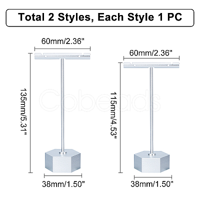 2Sets 2 Style T Shape Iron Earring Displays EDIS-PH0001-09-1