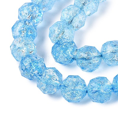 Crackle Transparent Glass Beads Strands GLAA-N063-10mm-05-1