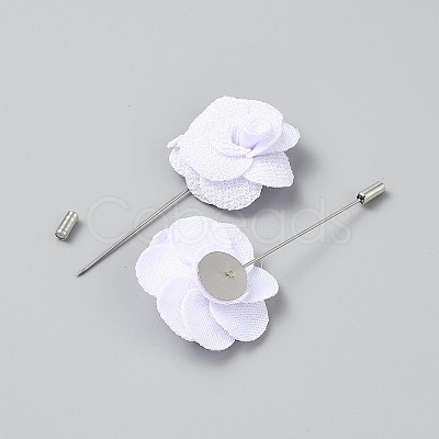 Flower Polyester Brooches JEWB-WH20006-01G-1