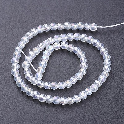 Glass Beads Strands GR4mm01Y-AB-1