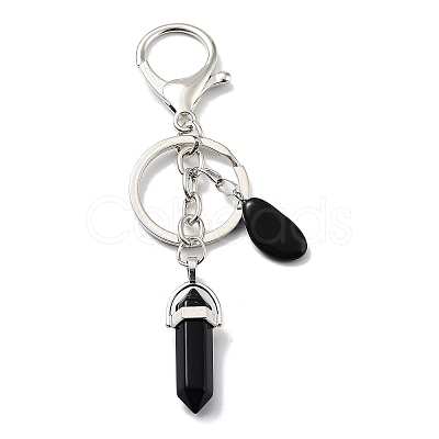 Natural Obsidian Keychain KEYC-M022-05I-1