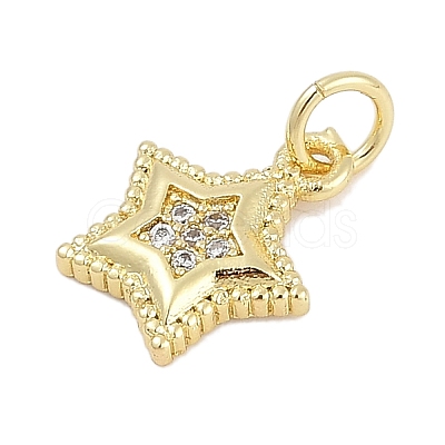 Brass Micro Pave Cubic Zirconia Pendants KK-Q028-39G-1