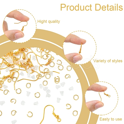 60Pcs Brass Earring Hooks DIY-FS0007-60G-1