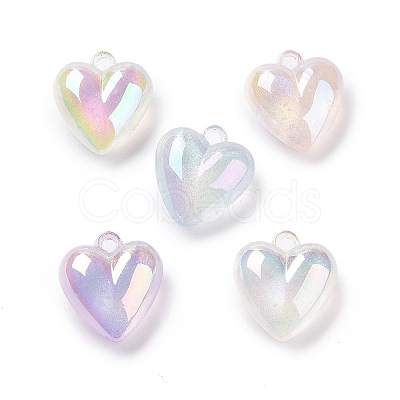 UV Plating Luminous Transparent Acrylic Beads OACR-C001-05-1
