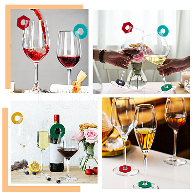 24Pcs 2 Style 12 Colors Felt Wine Glass Charms AJEW-BC0003-68-1
