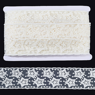 10Yards Polyester Embroidery Mesh Flower Lace Ribbon OCOR-GF0005-41D-1