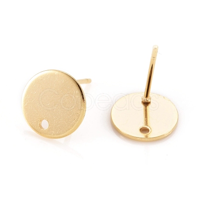 Flat Plate 201 Stainless Steel Stud Earring Findings STAS-I095-04-G-1