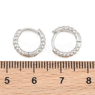 Brass Huggie Hoop Earrings KK-CBA8324-18D-P-1