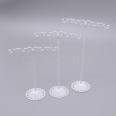 Solid Iron Plating Earring Display Stand Sets EDIS-WH0009-02B-1