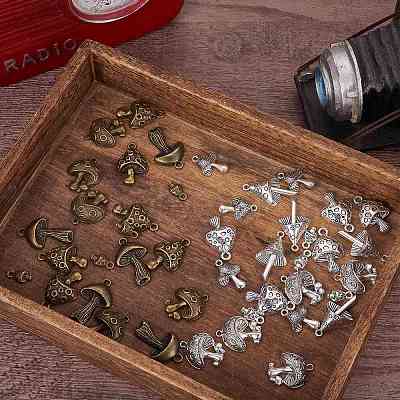 54Pcs 9 Styles Tibetan Style Alloy Pendants FIND-SZ0003-69-1