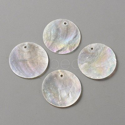 Natural Capiz Shell Pendants LS-BSHE-WH0004-10A-1