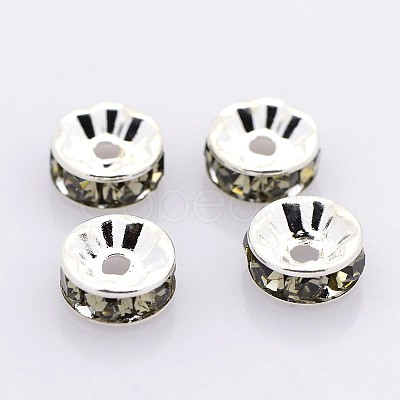 Brass Grade A Rhinestone Spacer Beads RB-A014-Z6mm-12S-1