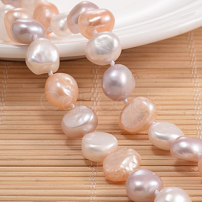 Natural Pearl Nuggets Beaded Necklace NJEW-P126-B-01C-01-1