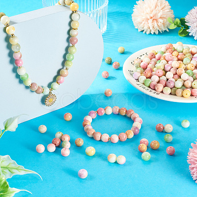 220Pcs 11 Colors Dyed Handmade Lampwork Beads LAMP-TA0001-41B-1